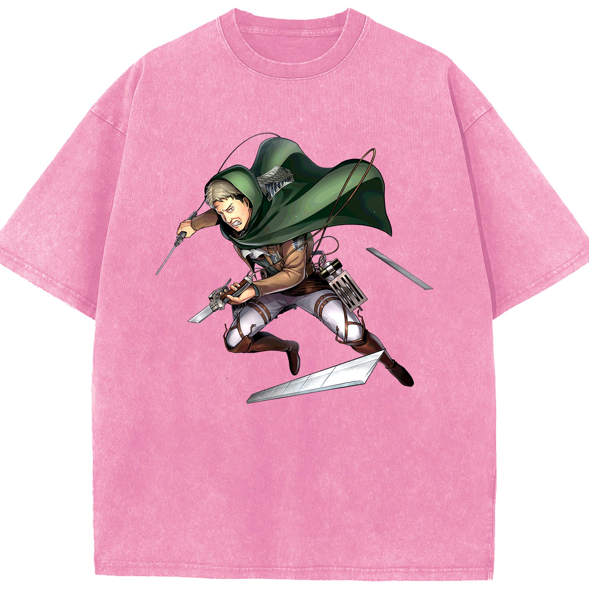 （画像用） 進撃の巨人 Attack on Titan 綿100% ヴィンテージ風 半袖Tシャツ（フロントプリント）